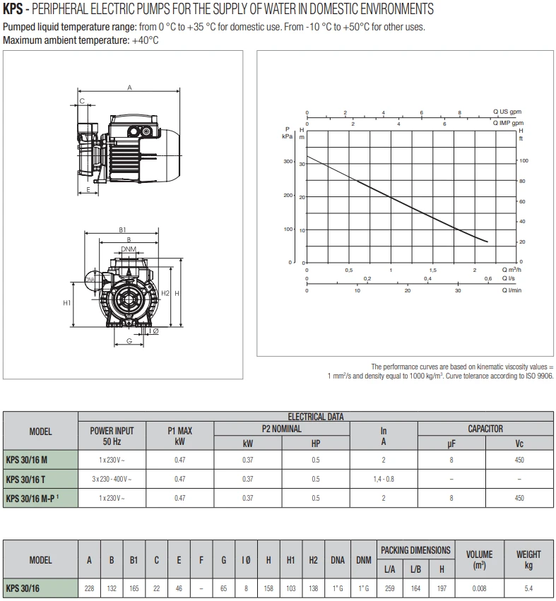 DAB KPS 30/16 MB-P Peripheral Pump 240v 2 DAB KPS 30/16 MB-P Peripheral Pump 240v - Image 2