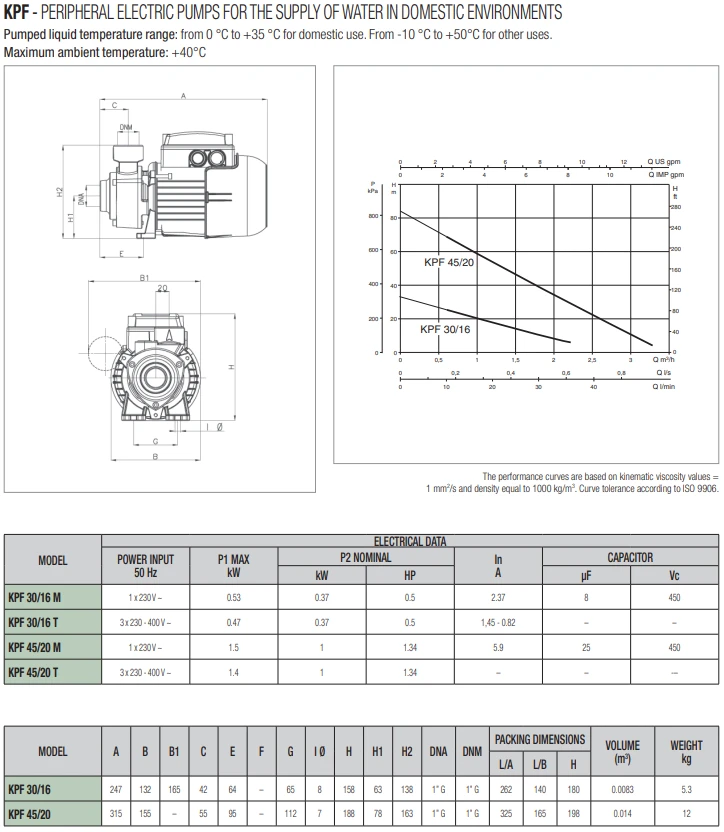 DAB KPF 30/16 T Peripheral Pump 415v 2 DAB KPF 30/16 T Peripheral Pump 415v - Image 2