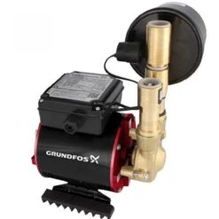 Grundfos Amazon Universal SSN-2.0B (AP053) Brass Single Impeller Heavy Duty Negative Head Shower Pump (x2 Hoses Inc.)