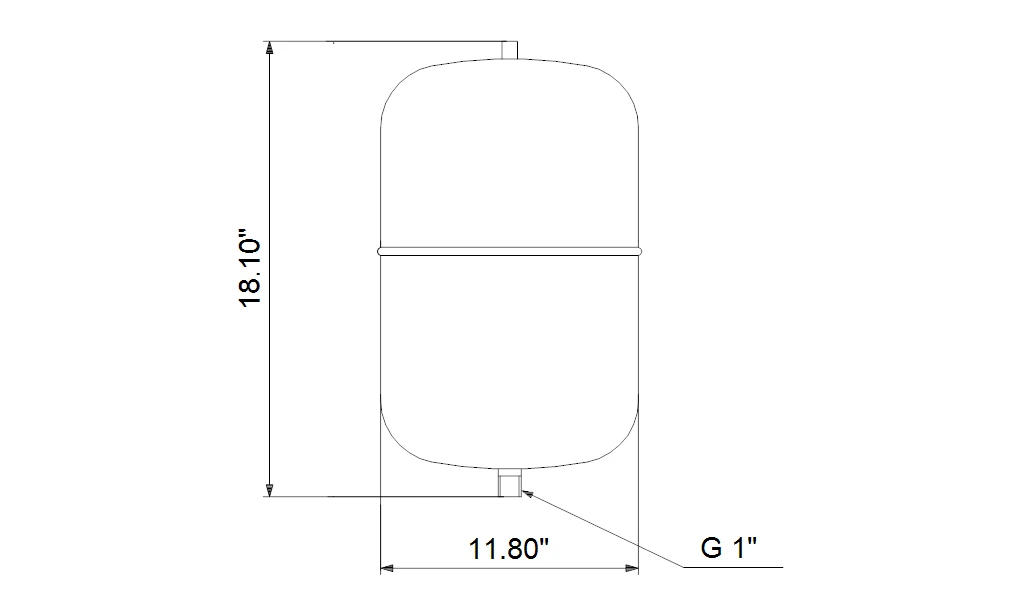 Grundfos GT-H-24-V (24L) 10 Bar Rated Vertical Diaphragm Tank 2 Grundfos GT-H-24-V (24L) 10 Bar Rated Vertical Diaphragm Tank - Image 2