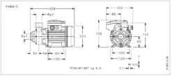 Lowara PABRM15 Brass Peripheral End Suction Booster Pump 240V 5 Lowara PABRM15 Brass Peripheral End Suction Booster Pump 240V -Electro Mechenical Shop pabm15 dimensions