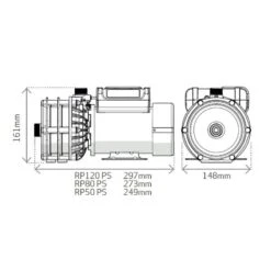 Salamander RP80PS 2.4 Bar Replaced With RP80SU 2.4 Bar Single Impeller Universal Centrifugal Whole House Pump -Electro Mechenical Shop rp ps dimensions