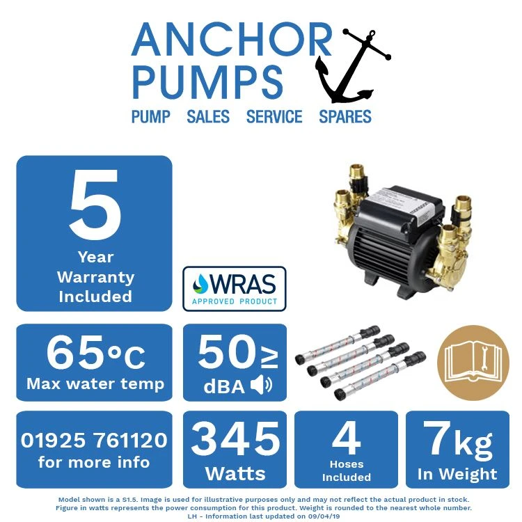 Stuart Turner Monsoon S1.5 Bar Positive Head Twin 'Super Silent' Booster Pump 240V 2 Stuart Turner Monsoon S1.5 Bar Positive Head Twin 'Super Silent' Booster Pump 240V - Image 2