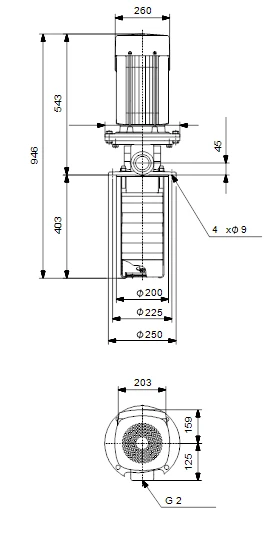 Grundfos MTR 20 7/7 A W A HUUV 7.5kW Stainless Steel Vertical Immersible Pump 415v 3 Grundfos MTR 20 7/7 A W A HUUV 7.5kW Stainless Steel Vertical Immersible Pump 415v - Image 3