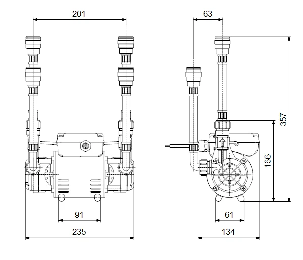 Grundfos STR2-1.5 C Twin Impeller Regenerative Shower Booster Pump (x4 Hoses Inc.) 3 Grundfos STR2-1.5 C Twin Impeller Regenerative Shower Booster Pump (x4 Hoses Inc.) - Image 3