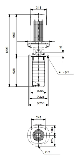 Grundfos MTR 20 12/12 A W A HUUV 15kW Stainless Steel Vertical Immersible Pump 415v 3 Grundfos MTR 20 12/12 A W A HUUV 15kW Stainless Steel Vertical Immersible Pump 415v - Image 3