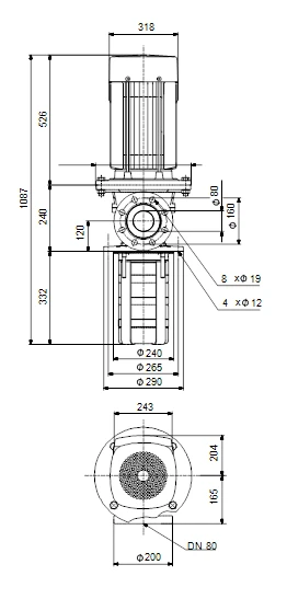 Grundfos MTR 64 3/3 A F A HUUV 18.5kW Stainless Steel Vertical Immersible Pump 415v 3 Grundfos MTR 64 3/3 A F A HUUV 18.5kW Stainless Steel Vertical Immersible Pump 415v - Image 3