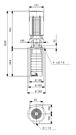 Grundfos MTR 1S 30/30 A W A HUUV 1.1kW Stainless Steel Vertical Immersible Pump 415v 3 Grundfos MTR 1S 30/30 A W A HUUV 1.1kW Stainless Steel Vertical Immersible Pump 415v - Image 3