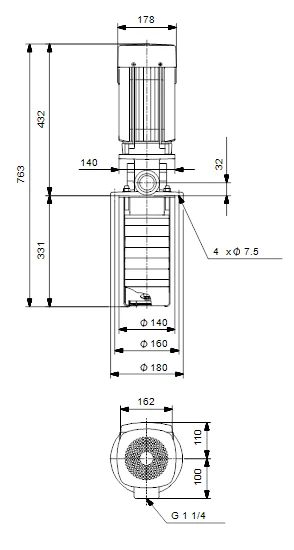 Grundfos MTR 8 6/6-1 A W A HUUV 2.2kW Stainless Steel Vertical Immersible Pump 415v 3 Grundfos MTR 8 6/6-1 A W A HUUV 2.2kW Stainless Steel Vertical Immersible Pump 415v - Image 3