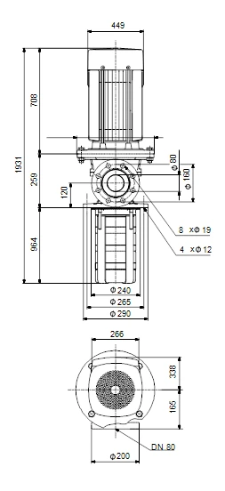 Grundfos MTR 45 11/11 A F A HUUV 45kW Stainless Steel Vertical Immersible Pump 415v 3 Grundfos MTR 45 11/11 A F A HUUV 45kW Stainless Steel Vertical Immersible Pump 415v - Image 3