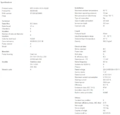 Grundfos MTH 4 6/6 A W A AQQV 1.1kW Stainless Steel Immersible Pump 415v -Electro Mechenical Shop scnreenshot product selection classic.grundfos.com 2021.02.03 13 36 32