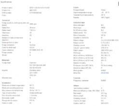 Grundfos MTR 1 25/25 A W A HUUV 1.5kW Stainless Steel Vertical Immersible Pump 415v -Electro Mechenical Shop scrdeenshot product selection classic.grundfos.com 2021.01.20 14 34 40