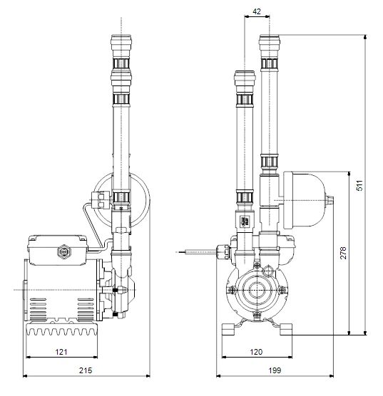 Grundfos Amazon Universal SSN-2.0B (AP053) Brass Single Impeller Heavy Duty Negative Head Shower Pump (x2 Hoses Inc.) 3 Grundfos Amazon Universal SSN-2.0B (AP053) Brass Single Impeller Heavy Duty Negative Head Shower Pump (x2 Hoses Inc.) - Image 3