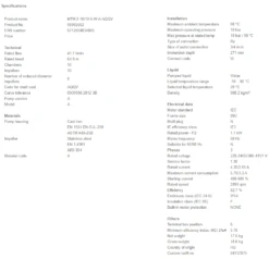Grundfos MTH 2 10/10 A W A AQQV 1.1kW Stainless Steel Immersible Pump 415v -Electro Mechenical Shop scrneenshot product selection classic.grundfos.com 2021.02.03 08 09 42