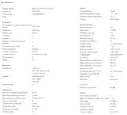 Grundfos MTR 15 4/4 A W A HUUV 4kW Stainless Steel Vertical Immersible Pump 415v -Electro Mechenical Shop scsreenshot product selection classic.grundfos.com 2021.01.26 08 27 08
