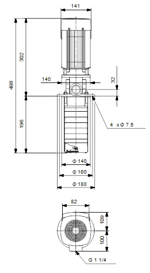 Grundfos MTR 1 4/4 A W A HUUV 0.37kW Stainless Steel Vertical Immersible Pump 415v 3 Grundfos MTR 1 4/4 A W A HUUV 0.37kW Stainless Steel Vertical Immersible Pump 415v - Image 3
