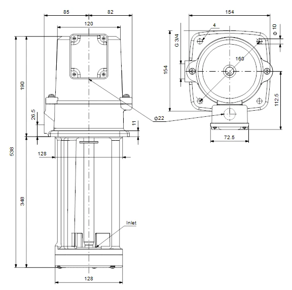 Grundfos MTA 90-350 A W A T Flanged Mounted Immersible Pump With Top Suction Inlet 3 Grundfos MTA 90-350 A W A T Flanged Mounted Immersible Pump With Top Suction Inlet - Image 3