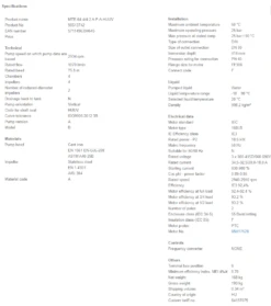 Grundfos MTR 64 4/4-2 A F A HUUV 18.5kW Stainless Steel Vertical Immersible Pump 415v -Electro Mechenical Shop secreenshot product selection classic.grundfos.com 2021.01.30 08 42 02