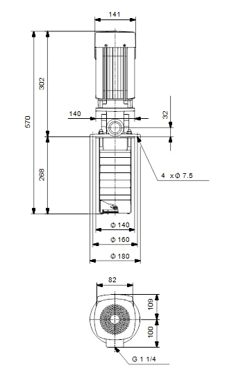 Grundfos MTR 1 8/8 A W A HUUV 0.55kW Stainless Steel Vertical Immersible Pump 415v 3 Grundfos MTR 1 8/8 A W A HUUV 0.55kW Stainless Steel Vertical Immersible Pump 415v - Image 3