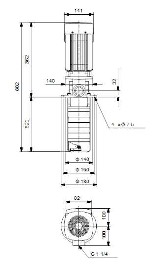 Grundfos MTR 1 22/22 A W A HUUV 1.1kW Stainless Steel Vertical Immersible Pump 415v 3 Grundfos MTR 1 22/22 A W A HUUV 1.1kW Stainless Steel Vertical Immersible Pump 415v - Image 3
