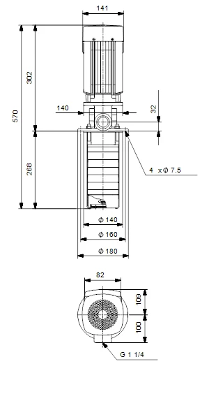 Grundfos MTR 1S 8/8 A W A HUUV 0.37kW Stainless Steel Vertical Immersible Pump 415v 3 Grundfos MTR 1S 8/8 A W A HUUV 0.37kW Stainless Steel Vertical Immersible Pump 415v - Image 3