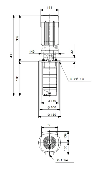 Grundfos MTR 1 3/3 A W A HUUV 0.37kW Stainless Steel Vertical Immersible Pump 415v 3 Grundfos MTR 1 3/3 A W A HUUV 0.37kW Stainless Steel Vertical Immersible Pump 415v - Image 3