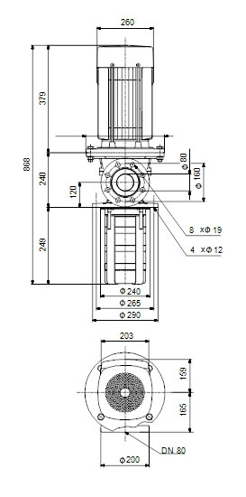 Grundfos MTR 64 2/2-2 A F A HUUV 7.5kW Stainless Steel Vertical Immersible Pump 415v 3 Grundfos MTR 64 2/2-2 A F A HUUV 7.5kW Stainless Steel Vertical Immersible Pump 415v - Image 3