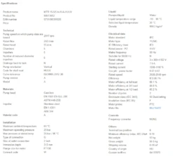 Grundfos MTR 15 5/5 A W A HUUV 4kW Stainless Steel Vertical Immersible Pump 415v -Electro Mechenical Shop smcreenshot product selection classic.grundfos.com 2021.01.26 08 33 26
