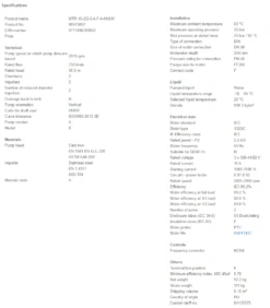 Grundfos MTR 45 2/2-2 A F A HUUV 5.5kW Stainless Steel Vertical Immersible Pump 415v -Electro Mechenical Shop smcreenshot product selection classic.grundfos.com 2021.01.28 10 07 23