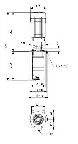 Grundfos MTR 8 2/2-1 A W A HUUV 0.55kW Stainless Steel Vertical Immersible Pump 415v 3 Grundfos MTR 8 2/2-1 A W A HUUV 0.55kW Stainless Steel Vertical Immersible Pump 415v - Image 3