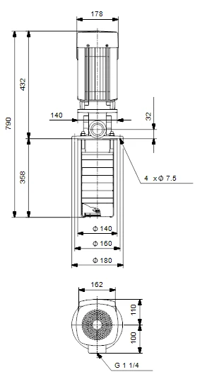 Grundfos MTR 8 7/7 A W A HUUV 2.2kW Stainless Steel Vertical Immersible Pump 415v 3 Grundfos MTR 8 7/7 A W A HUUV 2.2kW Stainless Steel Vertical Immersible Pump 415v - Image 3