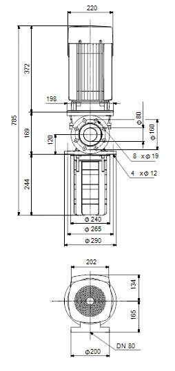 Grundfos MTR 45 2/1 A F A HUUV 4kW Stainless Steel Vertical Immersible Pump 415v 3 Grundfos MTR 45 2/1 A F A HUUV 4kW Stainless Steel Vertical Immersible Pump 415v - Image 3