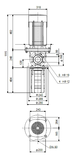 Grundfos MTR 45 4/4-2 A F A HUUV 15kW Stainless Steel Vertical Immersible Pump 415v 3 Grundfos MTR 45 4/4-2 A F A HUUV 15kW Stainless Steel Vertical Immersible Pump 415v - Image 3