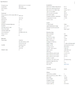 Grundfos MTR 45 4/4 A F A HUUV 15kW Stainless Steel Vertical Immersible Pump 415v -Electro Mechenical Shop socreenshot product selection classic.grundfos.com 2021.01.28 11 26 18