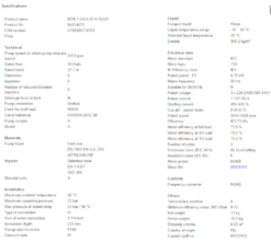 Grundfos MTR 1 6/6 A W A HUUV 0.37kW Stainless Steel Vertical Immersible Pump 415v -Electro Mechenical Shop spcreenshot product selection classic.grundfos.com 2021.01.20 10 02 26