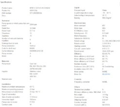 Grundfos MTR 1 13/13 A W A HUUV 0.75kW Stainless Steel Vertical Immersible Pump 415v -Electro Mechenical Shop spcreenshot product selection classic.grundfos.com 2021.01.20 11 34 22