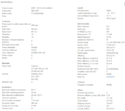 Grundfos MTR 1 19/19 A W A HUUV 1.1kW Stainless Steel Vertical Immersible Pump 415v -Electro Mechenical Shop srcreenshot product selection classic.grundfos.com 2021.01.20 13 07 05