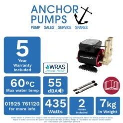 Grundfos Amazon SSP-3.0B Brass Single Impeller Positive Head Shower Pump (x2 Hoses Inc.) -Electro Mechenical Shop ssp 3.0 b 96787464 1