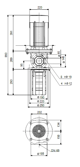 Grundfos MTR 32 3/3 A W A HUUV 5.5kW Stainless Steel Vertical Immersible Pump 415v 3 Grundfos MTR 32 3/3 A W A HUUV 5.5kW Stainless Steel Vertical Immersible Pump 415v - Image 3