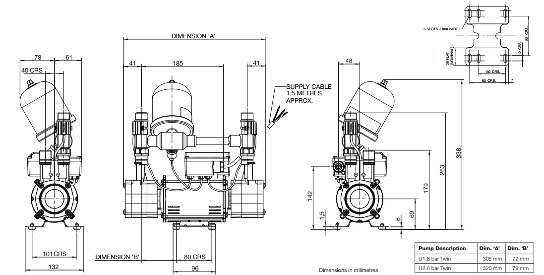 Stuart Turner Showermate U1.8 Bar Universal Twin Pump 240V Replaced With New ShowerMate U2.0 Bar Twin (47376) 4 Stuart Turner Showermate U1.8 Bar Universal Twin Pump 240V Replaced With New ShowerMate U2.0 Bar Twin (47376) - Image 4