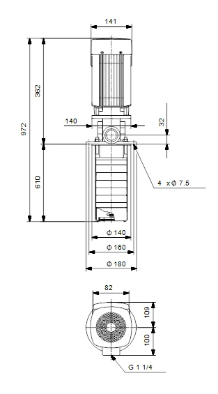 Grundfos MTR 1S 27/27 A W A HUUV 1.1kW Stainless Steel Vertical Immersible Pump 415v 3 Grundfos MTR 1S 27/27 A W A HUUV 1.1kW Stainless Steel Vertical Immersible Pump 415v - Image 3