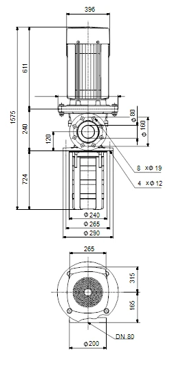 Grundfos MTR 45 8/8 A F A HUUV 30kW Stainless Steel Vertical Immersible Pump 415v 3 Grundfos MTR 45 8/8 A F A HUUV 30kW Stainless Steel Vertical Immersible Pump 415v - Image 3