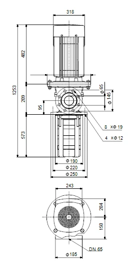 Grundfos MTR 32 7/7 A W A HUUV 15kW Stainless Steel Vertical Immersible Pump 415v 3 Grundfos MTR 32 7/7 A W A HUUV 15kW Stainless Steel Vertical Immersible Pump 415v - Image 3