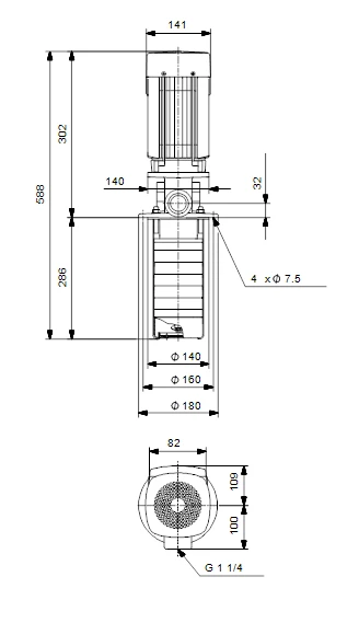 Grundfos MTR 1 9/9 A W A HUUV 0.55kW Stainless Steel Vertical Immersible Pump 415v 3 Grundfos MTR 1 9/9 A W A HUUV 0.55kW Stainless Steel Vertical Immersible Pump 415v - Image 3