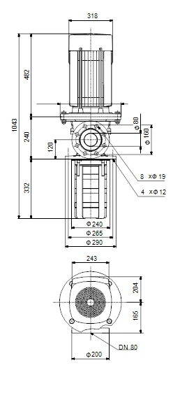 Grundfos MTR 64 3/3-2 A F A HUUV 15kW Stainless Steel Vertical Immersible Pump 415v 3 Grundfos MTR 64 3/3-2 A F A HUUV 15kW Stainless Steel Vertical Immersible Pump 415v - Image 3