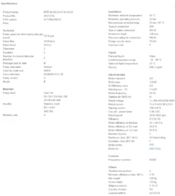 Grundfos MTR 64 2/2-2 A F A HUUV 7.5kW Stainless Steel Vertical Immersible Pump 415v 7 Grundfos MTR 64 2/2-2 A F A HUUV 7.5kW Stainless Steel Vertical Immersible Pump 415v -Electro Mechenical Shop szcreenshot product selection classic.grundfos.com 2021.01.29 15 26 23