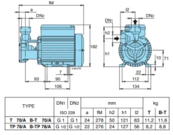 Calpeda TP 78/A Peripheral Booster Pump 415V -Electro Mechenical Shop t 70 78 dimensions 1