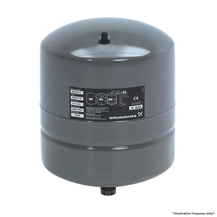 Grundfos GT-H-24-V (24L) 10 Bar Rated Vertical Diaphragm Tank 1 Grundfos GT-H-24-V (24L) 10 Bar Rated Vertical Diaphragm Tank